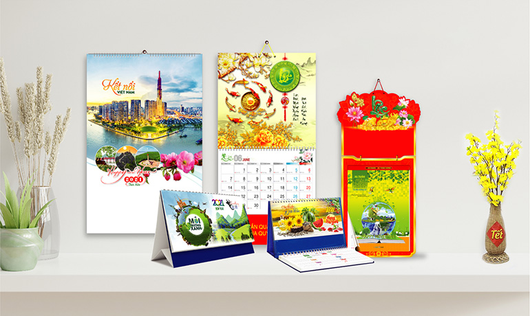 In lịch Tết giá rẻ - Thiết kế đẹp theo yêu cầu tại Bình Dương