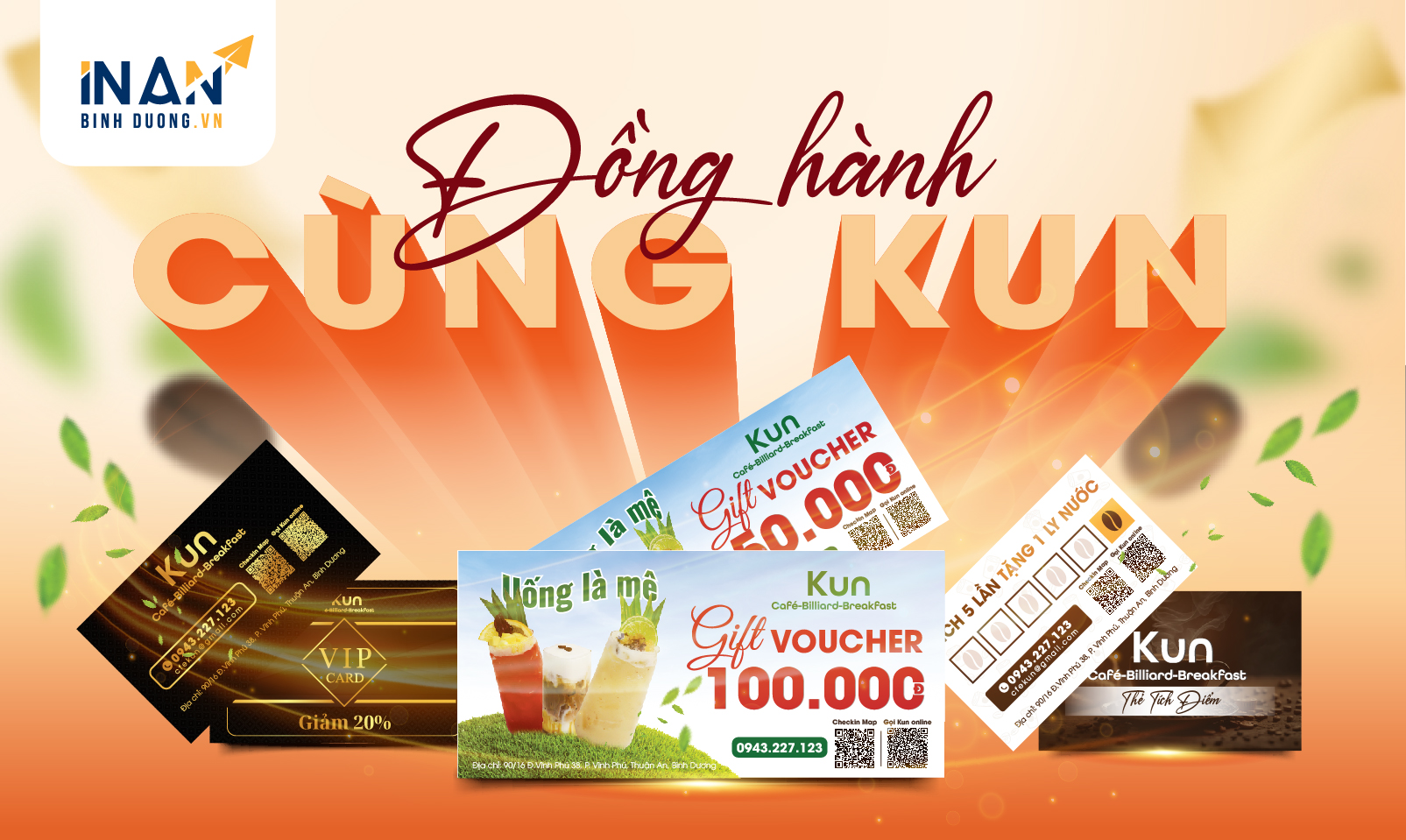 KUN x IN ẤN BÌNH DƯƠNG THIẾT KẾ  IN ẤN VOUCHER, THẺ TÍCH ĐIỂM CHẤT LƯƠNG