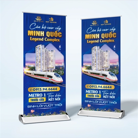 In Standee Cuốn (Standee Chân Cuốn)
